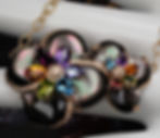 Thumbnail: NEW Bellarri "Rosa Nouveau" 14K Black MOP Multi-Gem Necklace