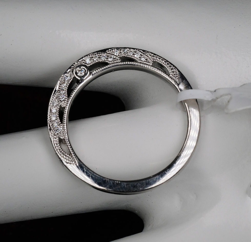 Thumbnail: Pre-Owned 14K WG Scott Kay .24ct G/H SI-1 Milgrain Diamond Band Size 6.5