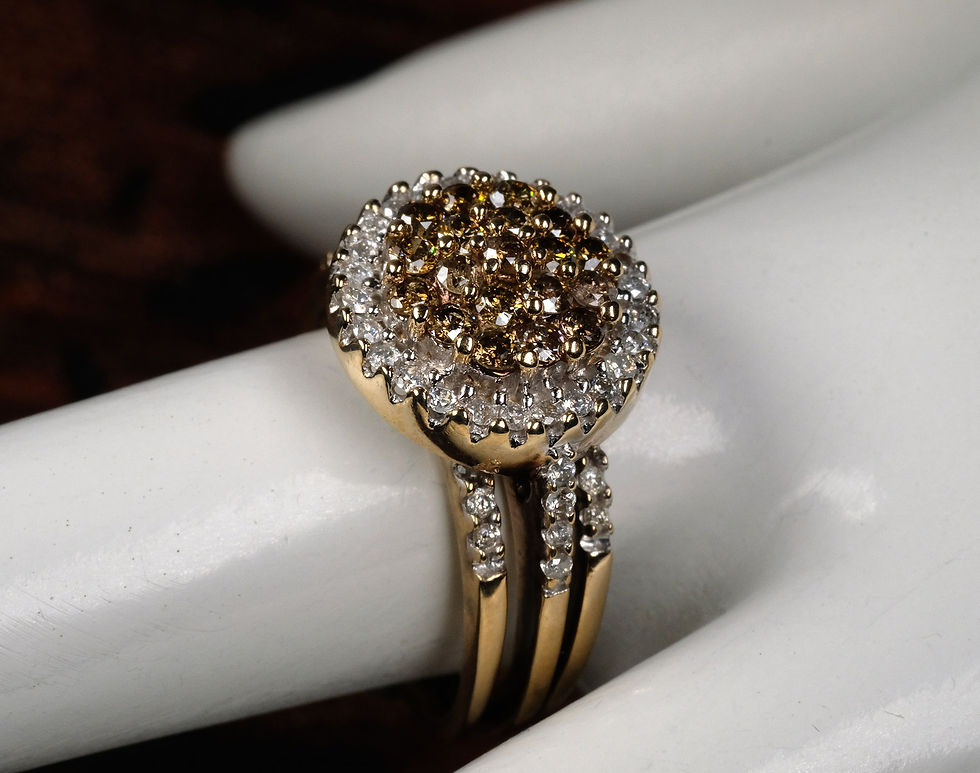 Thumbnail: Pre-Owned 10K YG 1.14ctw White & Brown Diamond Ring 5.5gms Sz 7