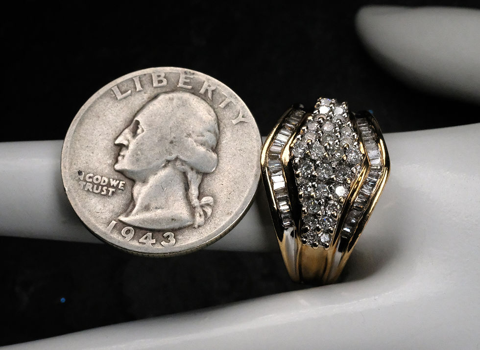 Thumbnail: Pre-Owned 10K Yellow Gold .47ct Diamond Cocktail Ring 5.8g Sz 7.25