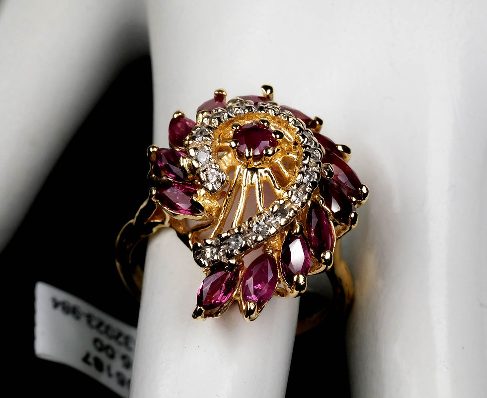 Thumbnail: Pre-Owned 14K YG 2.72ct Ruby .15ctw Diamond Ring 7.6gms Size 7