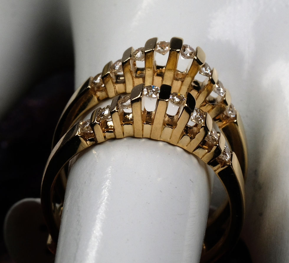 Thumbnail: Pre-Owned 14K YG Double Band Diamond Ring 5.1gms Size 6.5