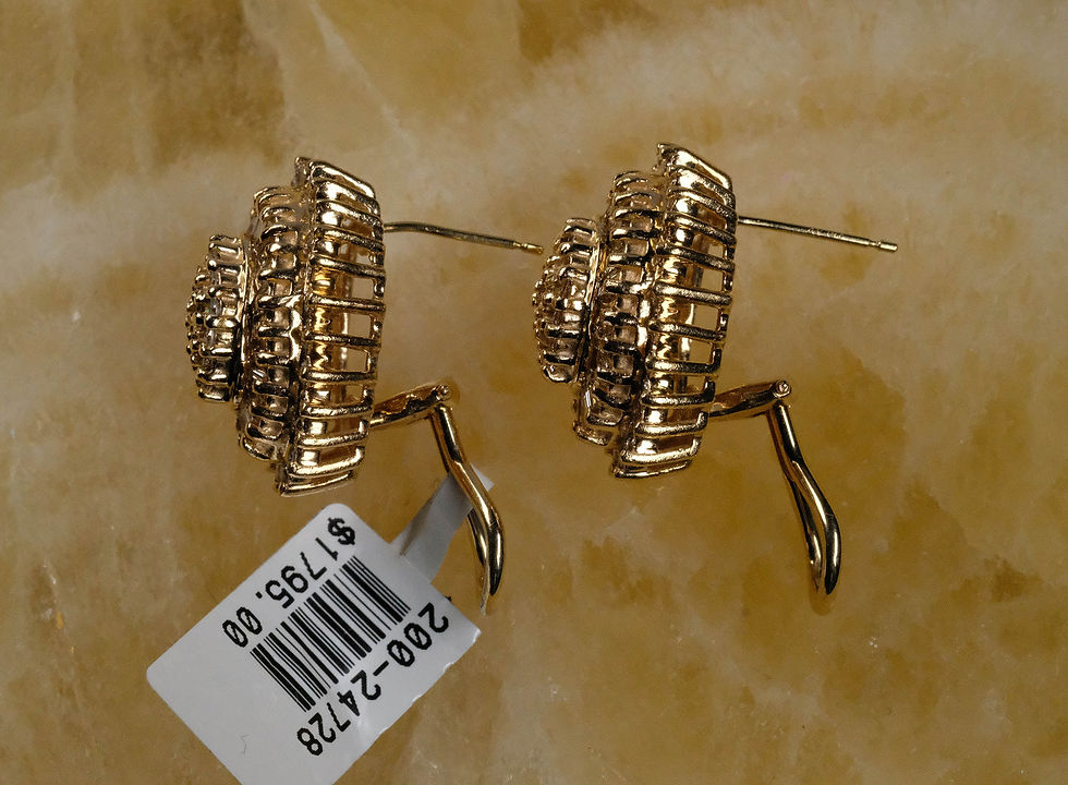 Thumbnail: Pre-Owned 14K YG 1.81ct VLB Diamond Cluster Earrings 11.6gms