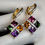 Thumbnail: Pre-Owned Bellarri "Mosaic" 18K YG Multi-Gem 2x2 Earrings
