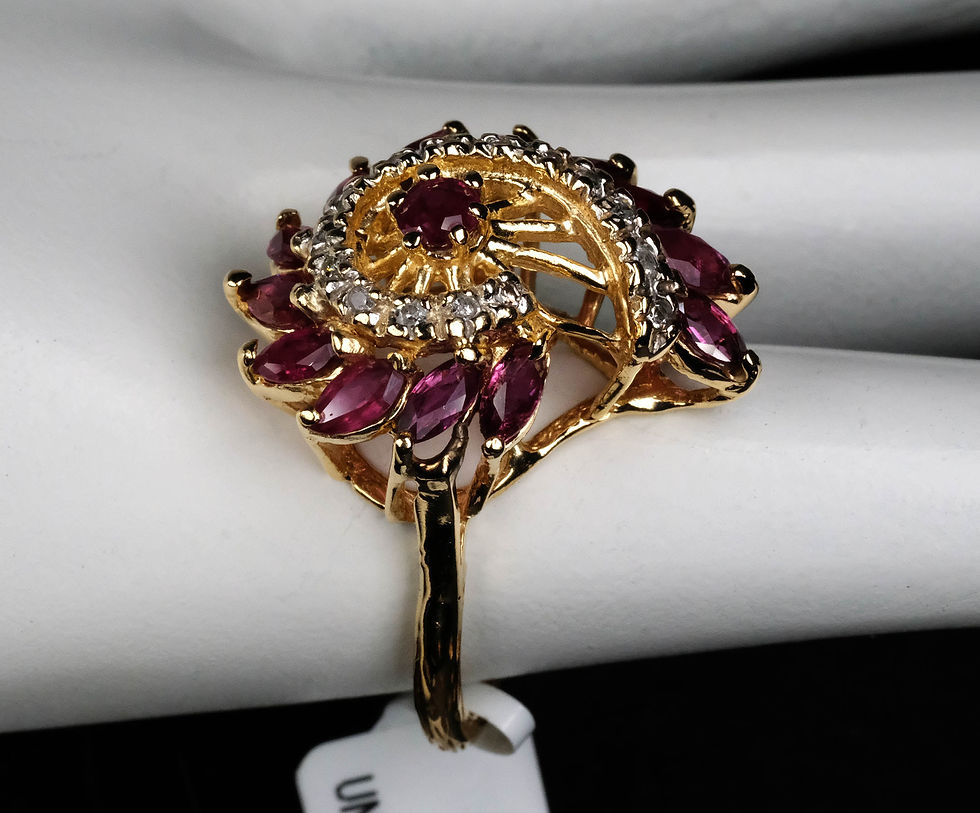 Thumbnail: Pre-Owned 14K YG 2.72ct Ruby .15ctw Diamond Ring 7.6gms Size 7