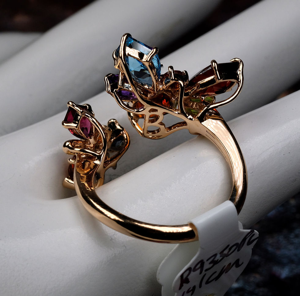 Thumbnail: NEW Bellarri "Queen Bee" 14K RG Multi-Gemstone Diamond Ring