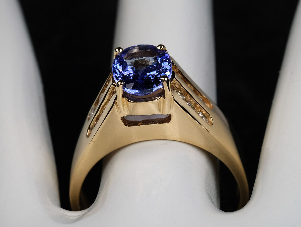 Thumbnail: Pre-Owned 14K YG 1.39ct Tanzanite .42ct Diamond Ring 6.2gm Sz 8.25