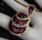 Thumbnail: NEW Bellarri "La Bouquet" 18K RG Rhodolite Diamond Pendant