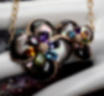 Thumbnail: NEW Bellarri "Rosa Nouveau" 14K Black MOP Multi-Gem Necklace