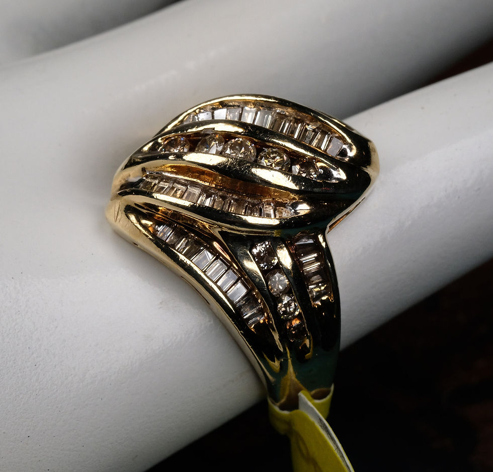 Thumbnail: Pre-Owned 10K Yellow Gold .78ctw Brown Diamond Ring 8.1gm Sz 8