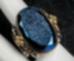 Thumbnail: Pre-Owned Barbara Bixby Sterling 18K Drusy Citrine Ring Sz 7.75