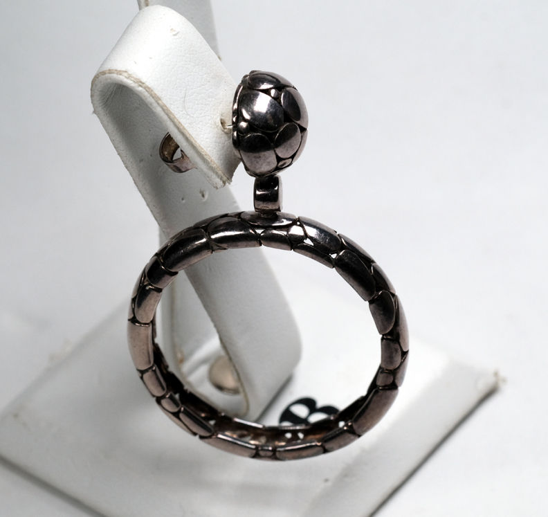 Thumbnail: Pre-Owned John Hardy Kali Pebble Sterling Silver Hoop Earrings