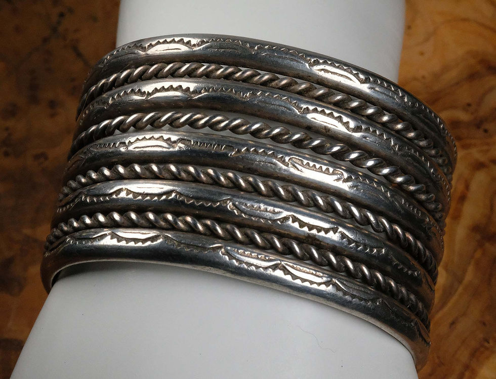 Thumbnail: Pre-Owned Navajo Guy K Williams Sterling Cuff Bracelet 97.3gm 6.25"