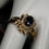 Thumbnail: Pre-Owned 14K YG Blue Sapphire .23ctw Diamond Ring 4.6g Size 8