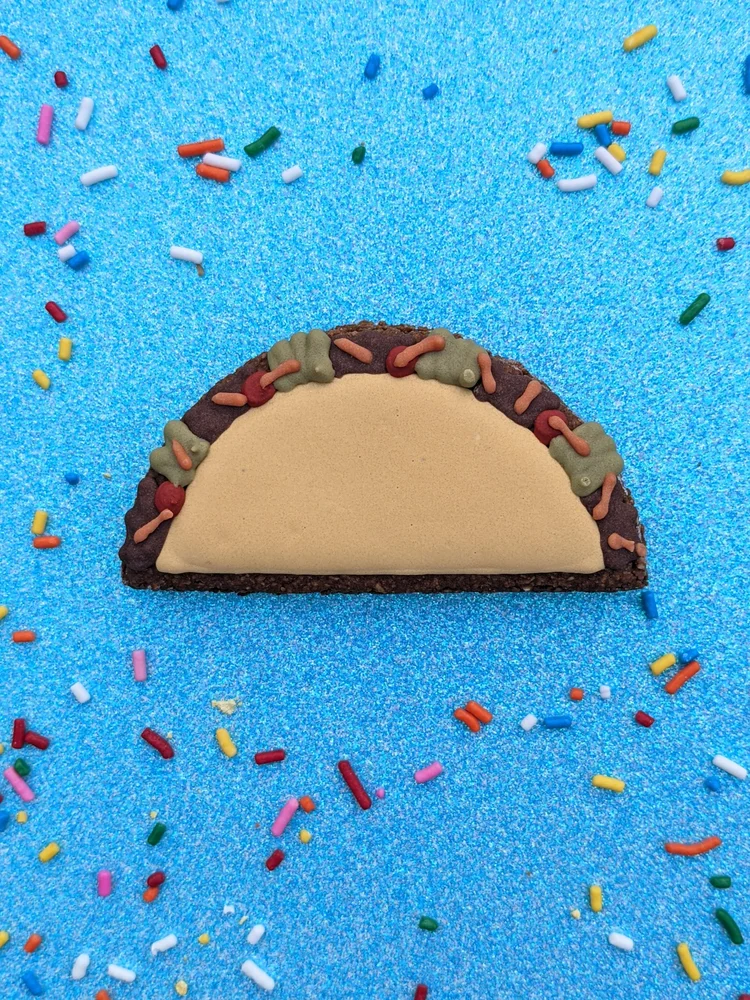 Taco cookie by Red Dog Bakery