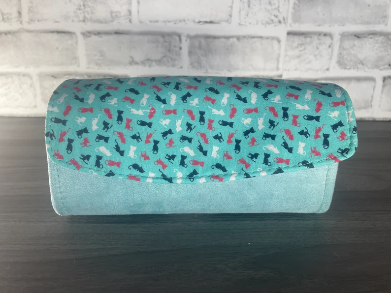 Light Blue Cat Clutch Wallet by Purrsnickitty