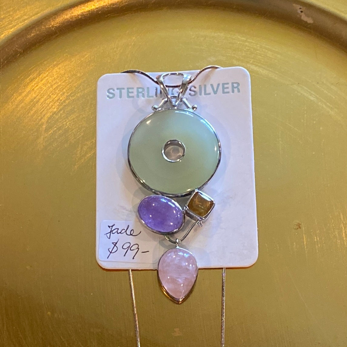 PENDANT-JADE/AMETHYST/ CITRINE/ROSE