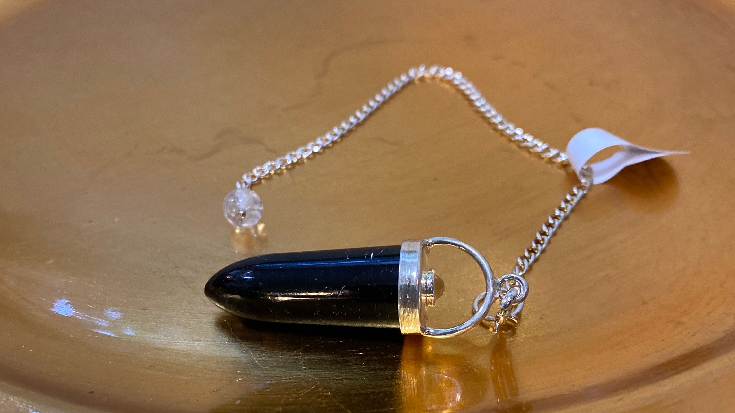 Bullet Black Tourmaline Pendulum