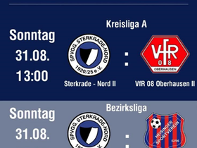 Spielankündigung Heimspiele Sonntag, den 31.08.25