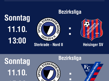 Heimspiele unserer Senioren am 11.10.26 im Nordler Park