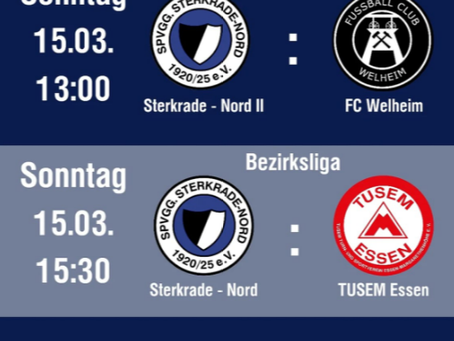 Spielankündigung Senioren Sonntag, den 15.03.2026