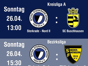 Spielankündigung Senioren Sonntag, den 26.04.2026