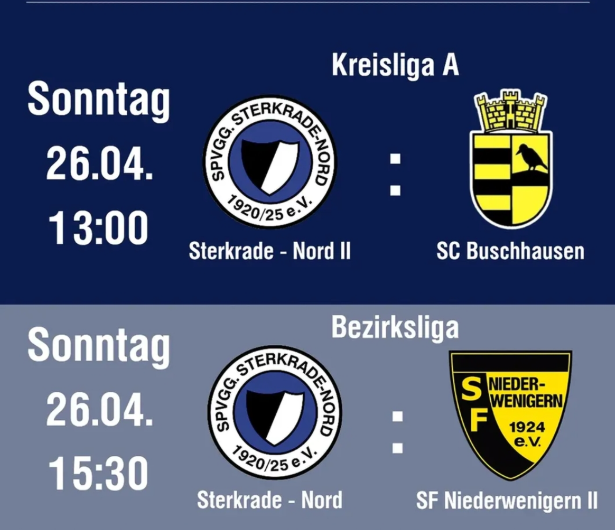 Spielankündigung Senioren Sonntag, den 26.04.2026