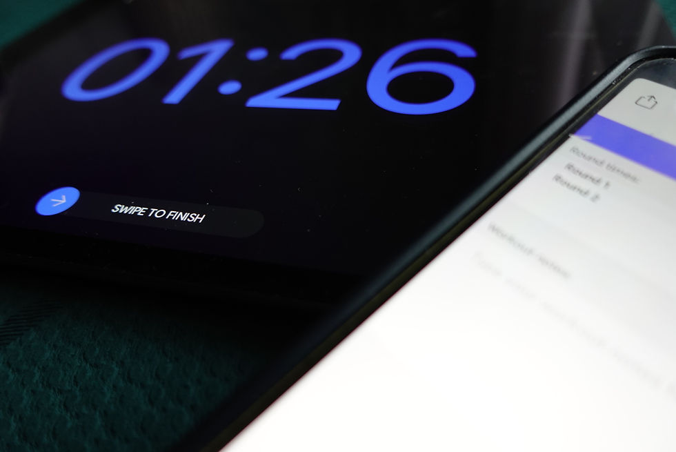 Die SmartWOD Timer App auf einem Tablet