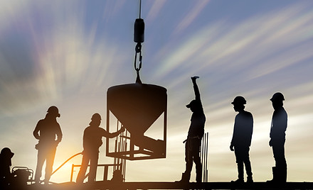 Construction Workers at Sunset