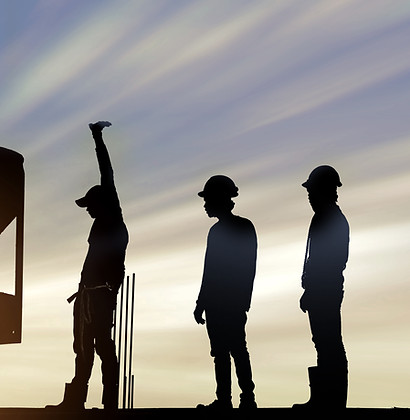 Construction Workers at Sunset