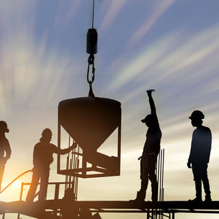 Construction Workers at Sunset