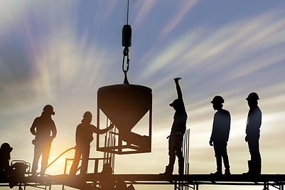 Construction Workers at Sunset