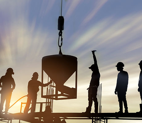 Construction Workers at Sunset