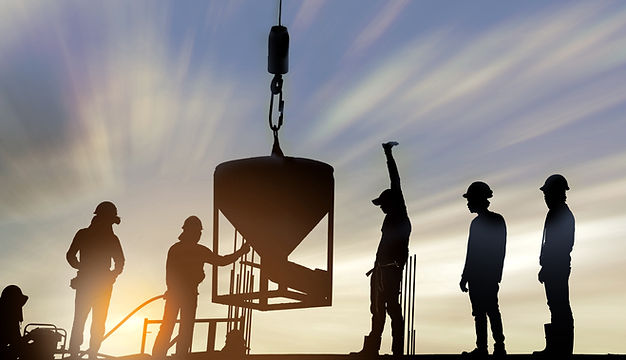 Construction Workers at Sunset