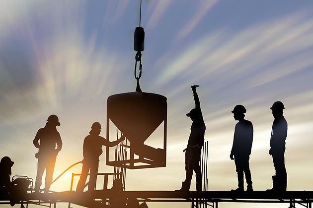 Construction Workers at Sunset
