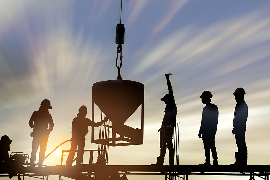 Construction Workers at Sunset