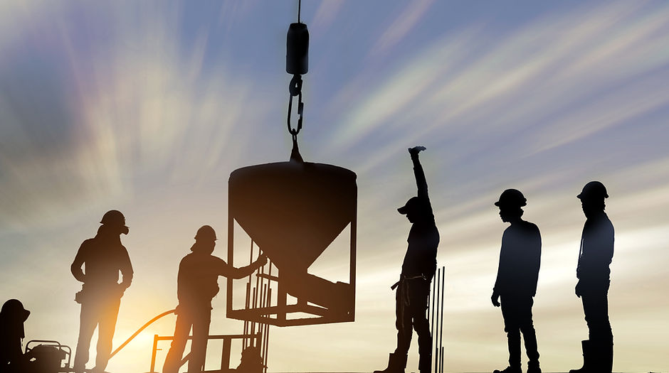 Construction Workers at Sunset