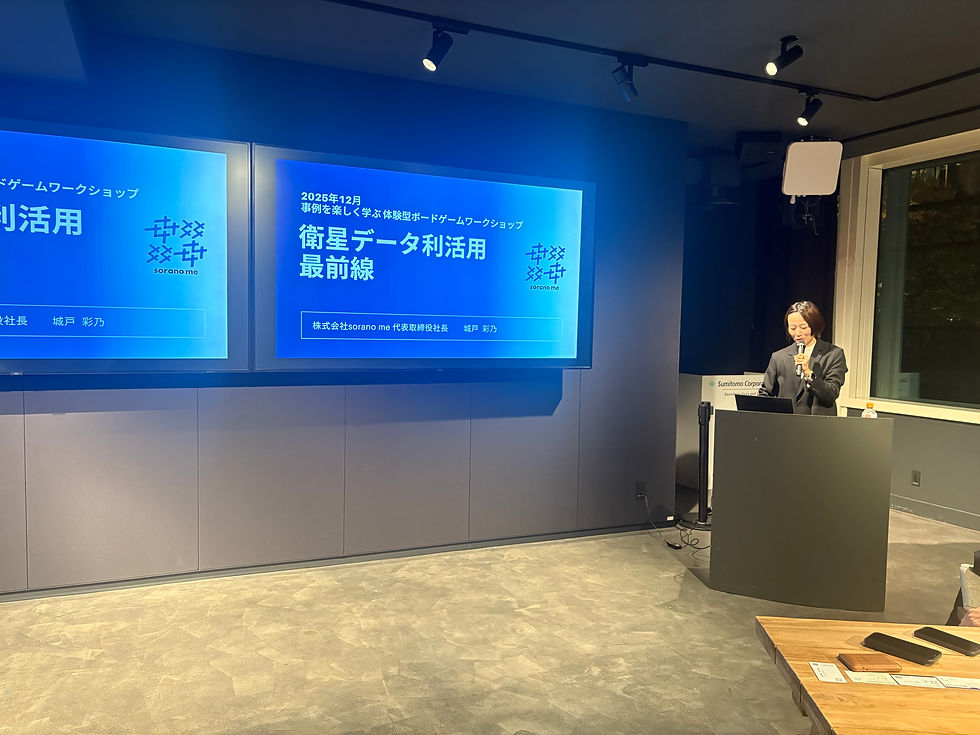 住友商事MIRAI LAB PALETTE様にて、衛星データの活用事例を学ぶ体験型ワークショップを実施(主催:株式会社 sorano me/共催:合同会社Starry Canvas)様子