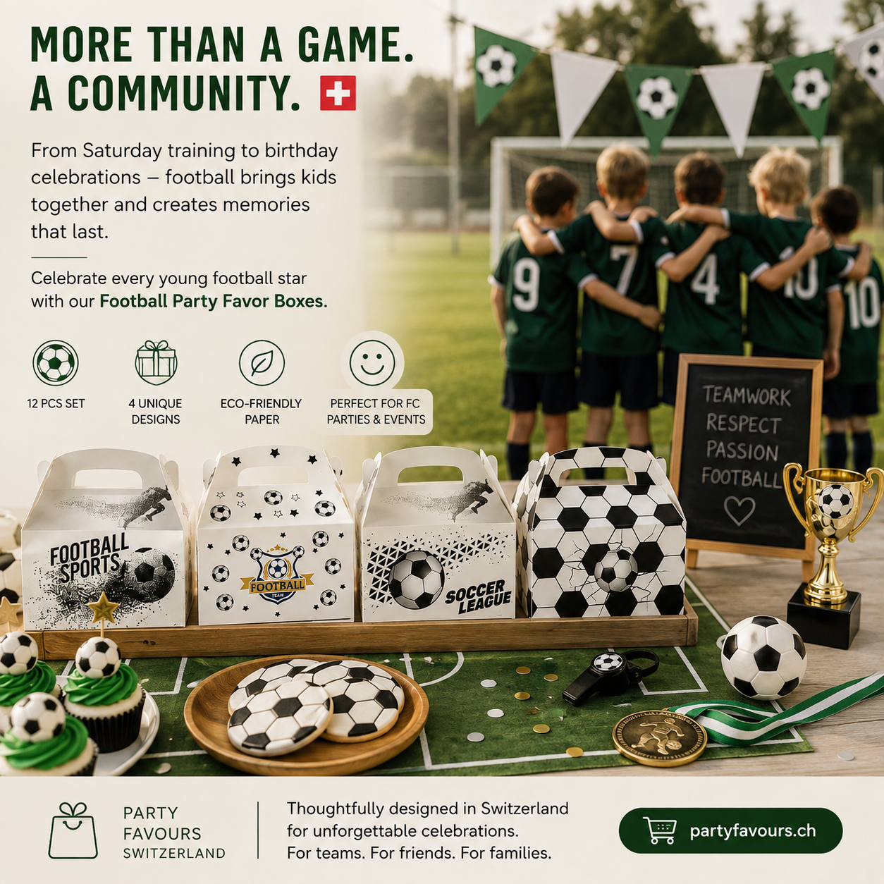 Football Party Favor Boxes | Celebrate Every Young Football Star (x12)