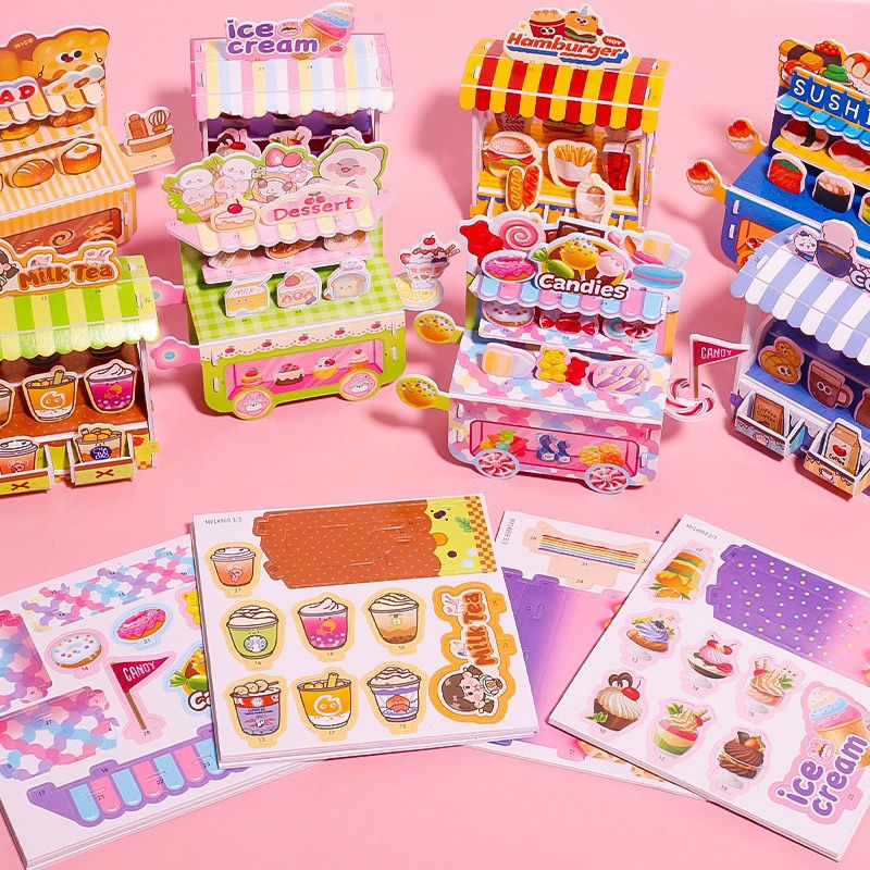 Thumbnail: 3D Food Stall Puzzle Kit – DIY Creative Craft for Kids – 8 Random Pieces