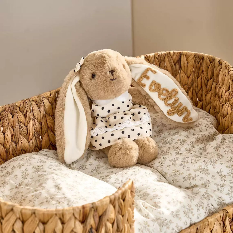 Miniature : Personalised Bunny Plush Toy with Custom Name Embroidery