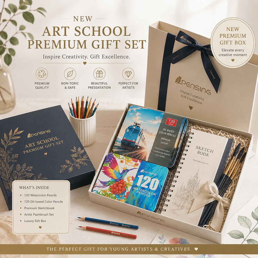 Thumbnail: 120 Premium Colour Pencils Gift Set – Watercolour or Oil-Based