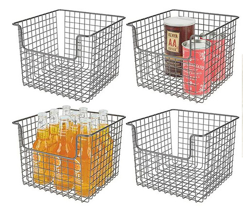 Open Wire Basket 4Pk Graphite