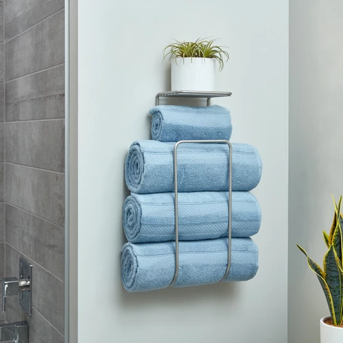 Satin Wall Mount Towel Holder
