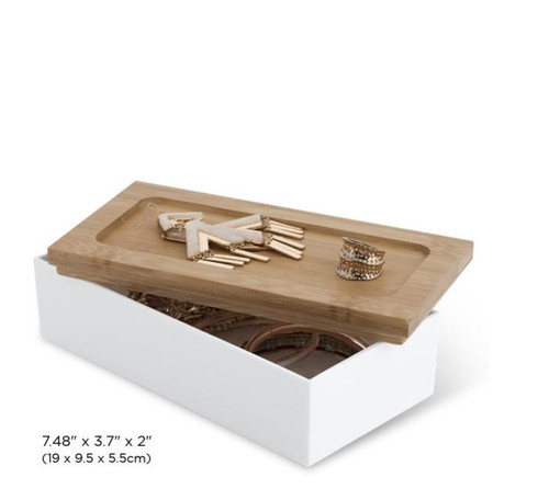 White Organiser with Bamboo Lid