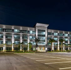 Storefront, curtainwall, and entrances at Park Place in Jacksonville, Florida.