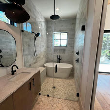 Frameless shower glass installation in Panama City Beach FL
