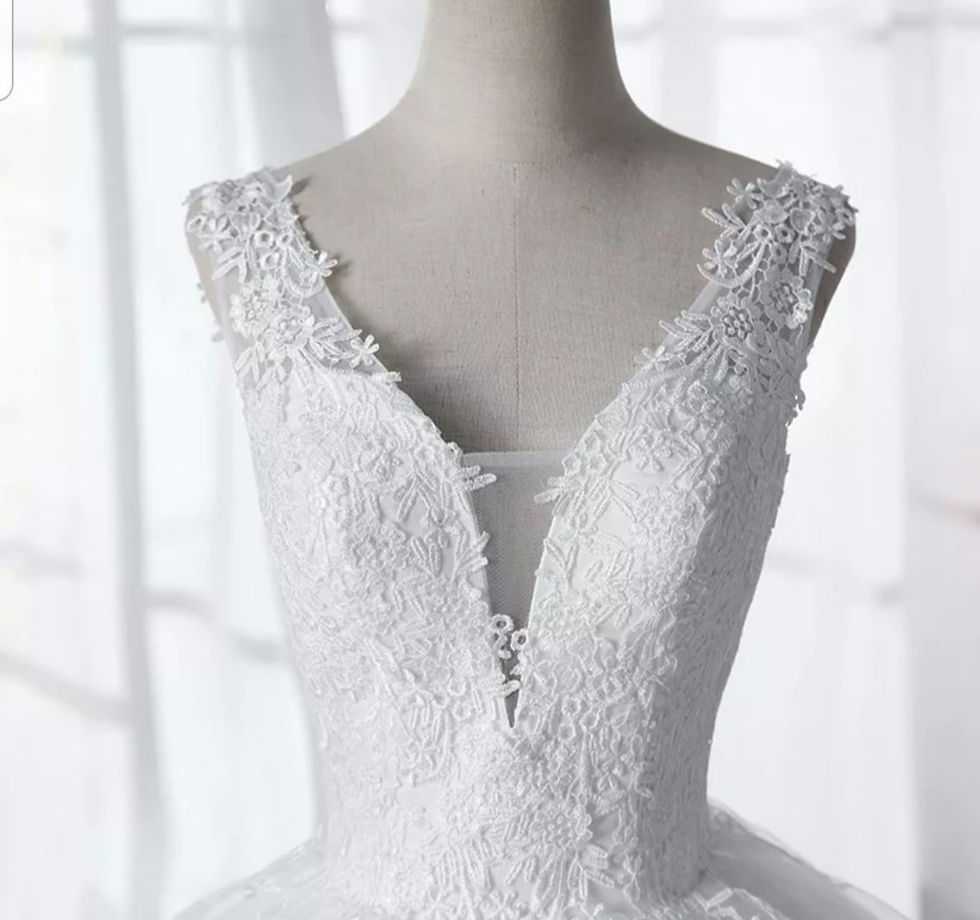 Thumbnail: Bohoo A Line Sleeveless V Neck Ruffles  Wedding Dresses MD379