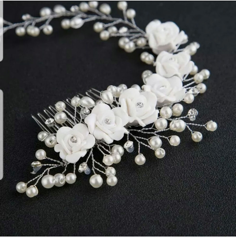 Thumbnail: Crystal Floral Pearl Hair Comb Headband Bridal Tiara Wedding Jewelry MD739