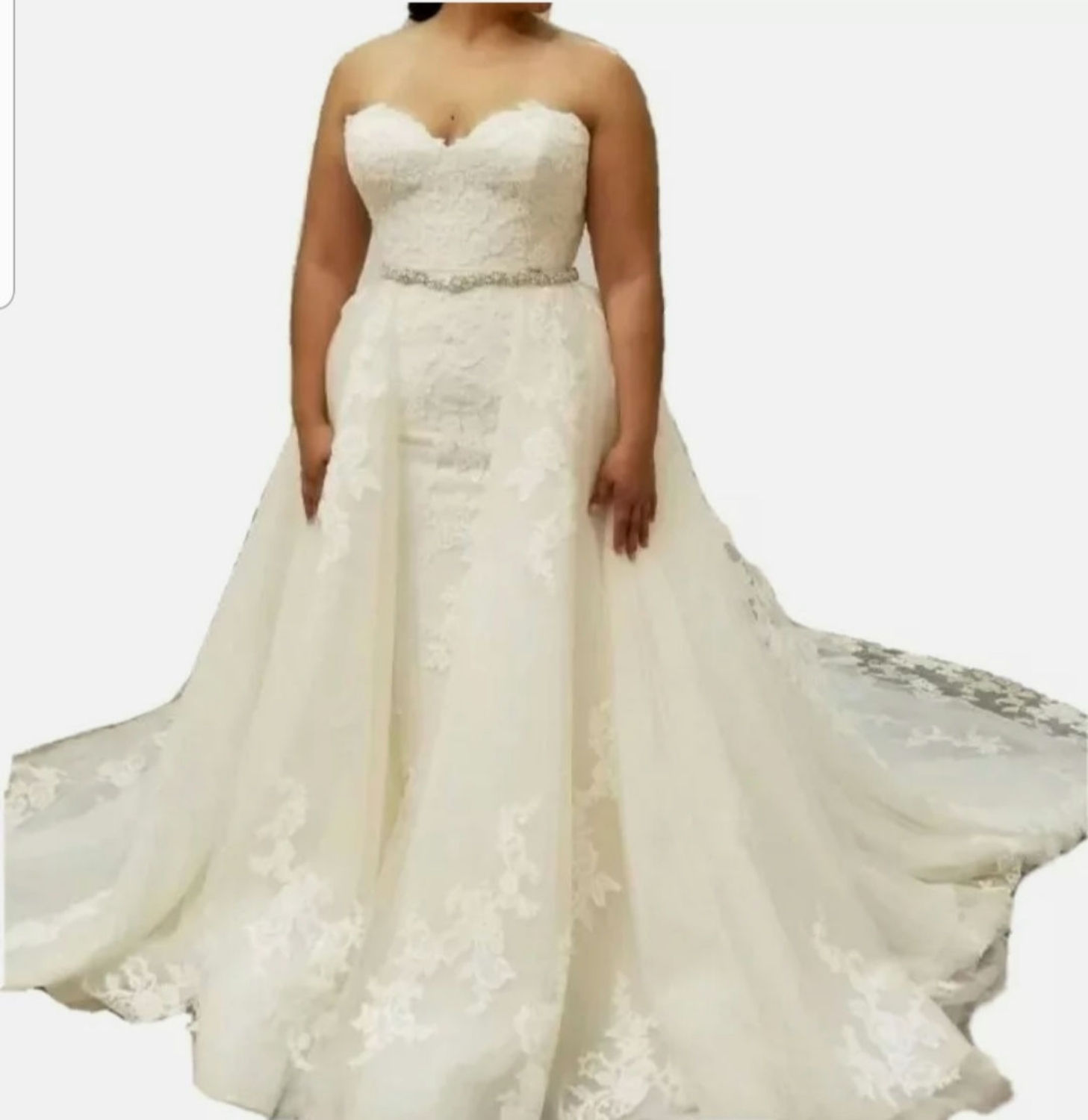 Sweetheart Strapless Mermaid Lace Detachable Train Wedding Dress MD492